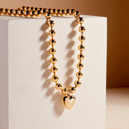 Ruby Heart Necklace - Lotus Diamond