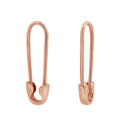 Safety Pin Earrings - Lotus Diamond