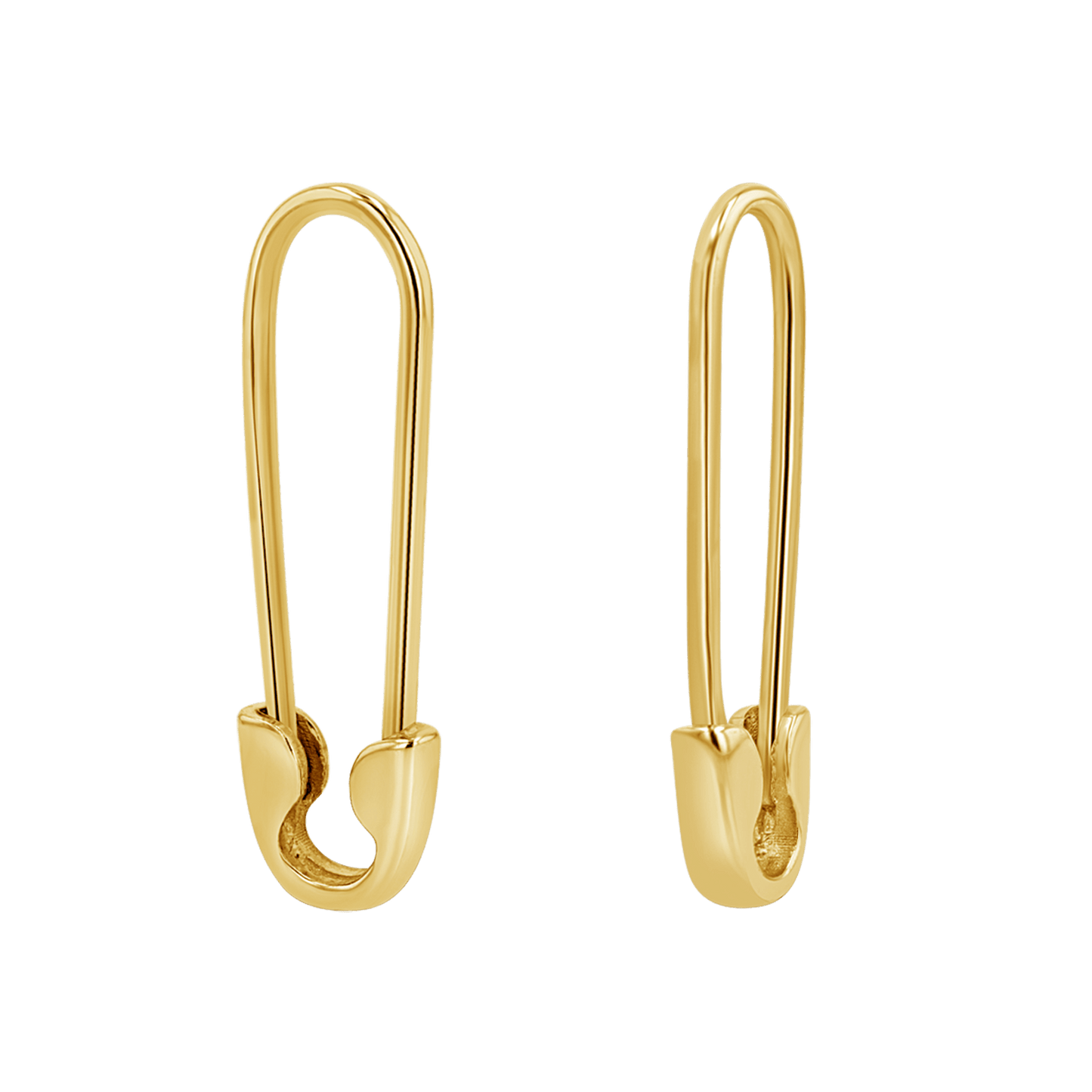 Safety Pin Earrings - Lotus Diamond