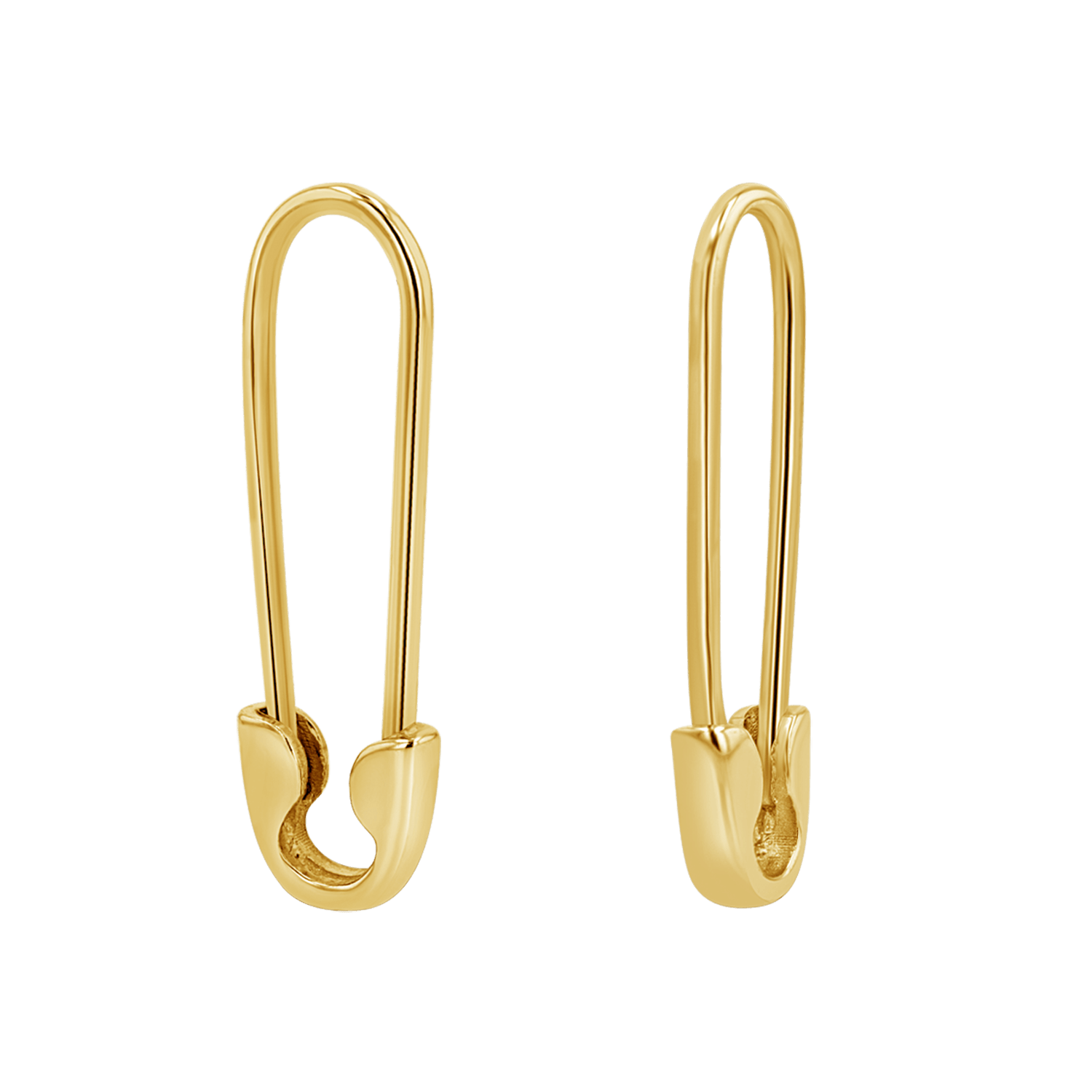 Safety Pin Earrings - Lotus Diamond