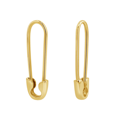 Safety Pin Earrings - Lotus Diamond