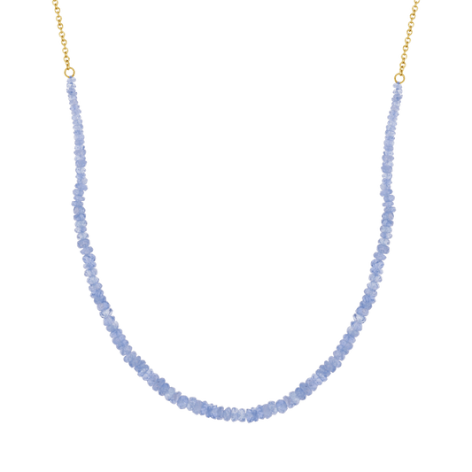 Sapphire and Gold Bead Strand Necklace - Lotus Diamond