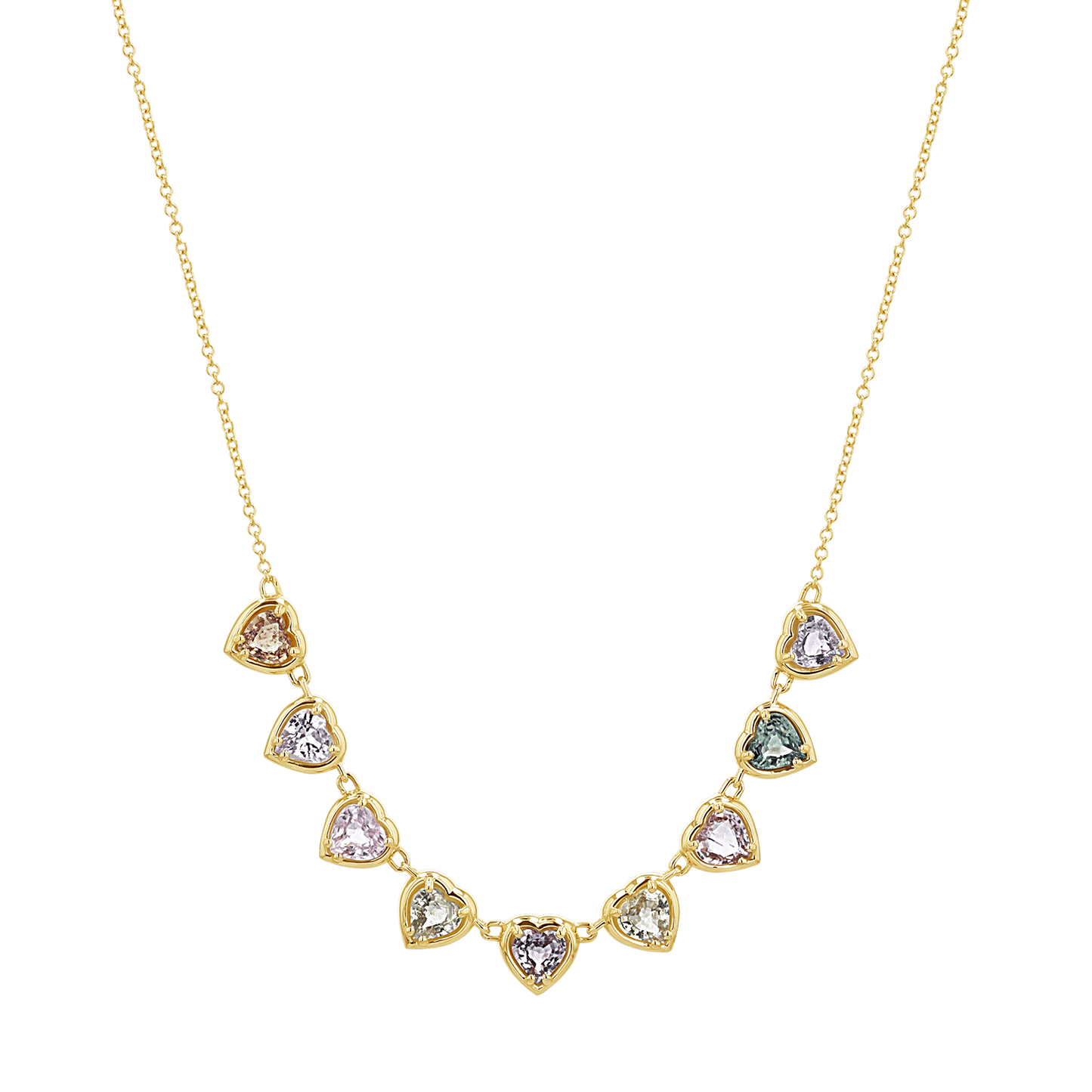 Sapphire Heart Strand Necklace - Lotus Diamond