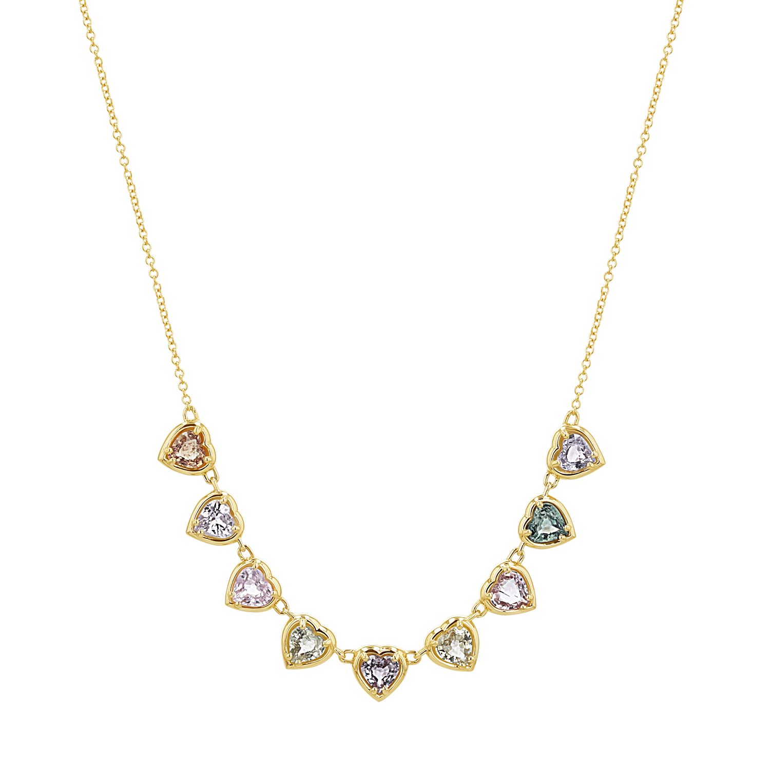 Sapphire Heart Strand Necklace - Lotus Diamond
