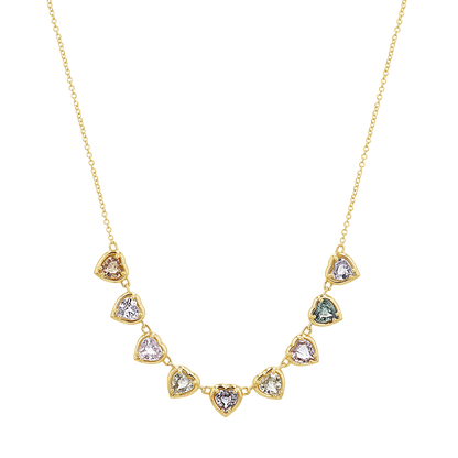 Sapphire Heart Strand Necklace - Lotus Diamond