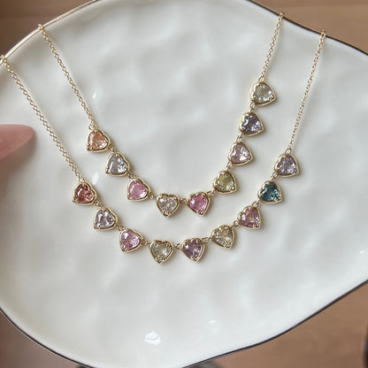 Sapphire Heart Strand Necklace - Lotus Diamond