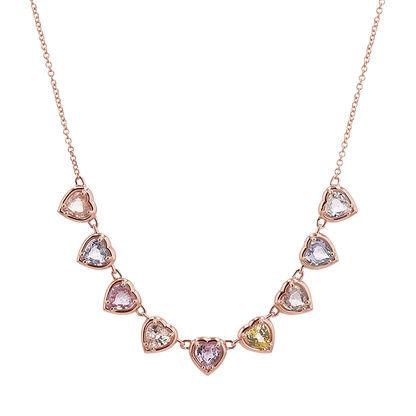 Sapphire Heart Strand Necklace - Lotus Diamond