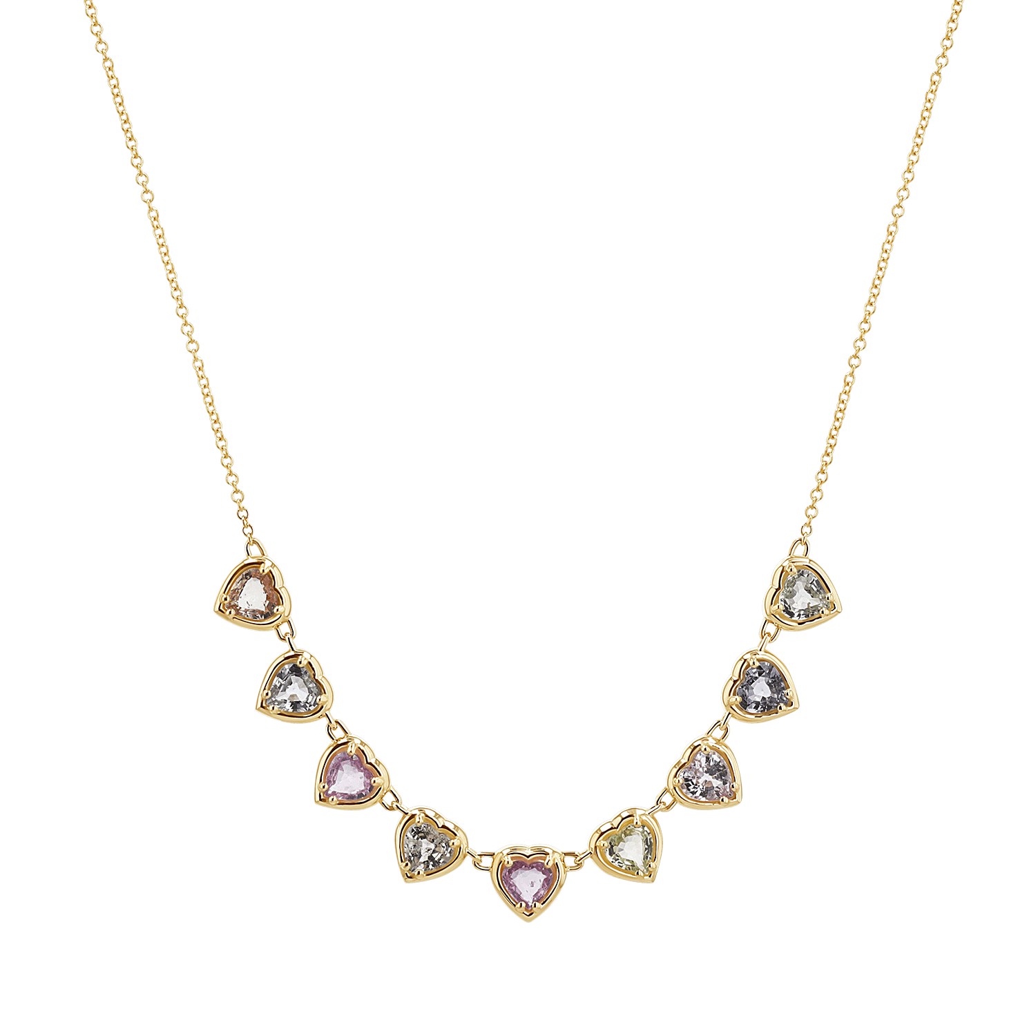 Sapphire Heart Strand Necklace - Lotus Diamond