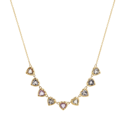 Sapphire Heart Strand Necklace - Lotus Diamond