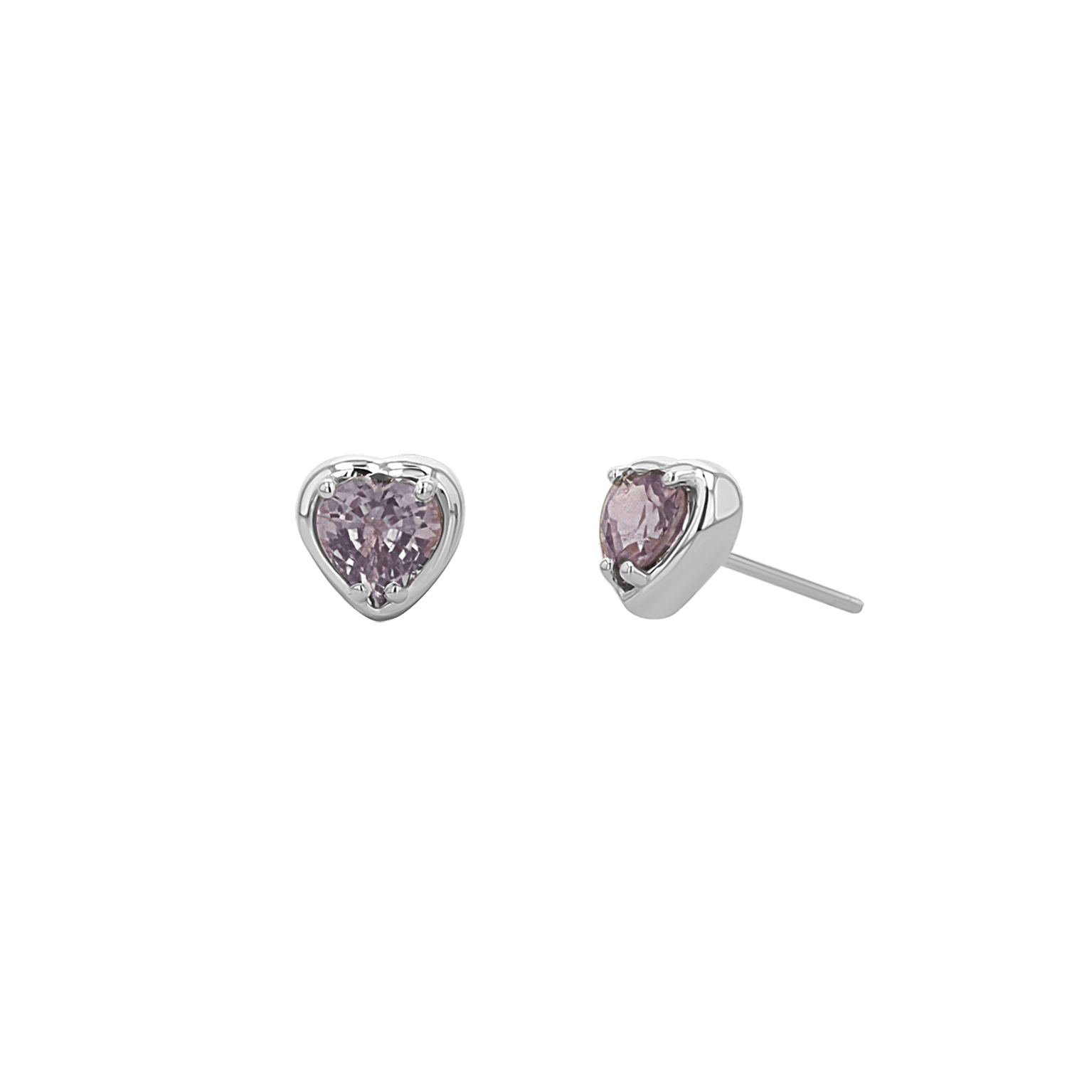 Sapphire Heart Stud Earrings - Lotus Diamond