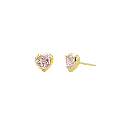 Sapphire Heart Stud Earrings - Lotus Diamond