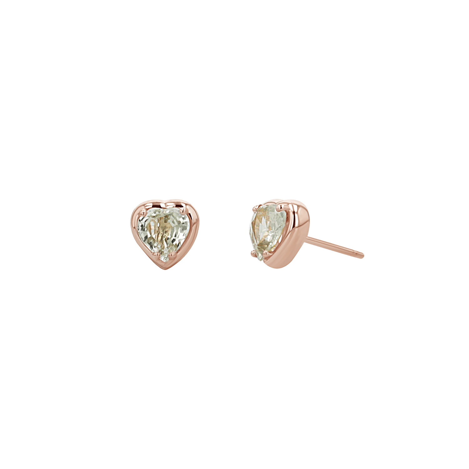 Sapphire Heart Stud Earrings - Lotus Diamond