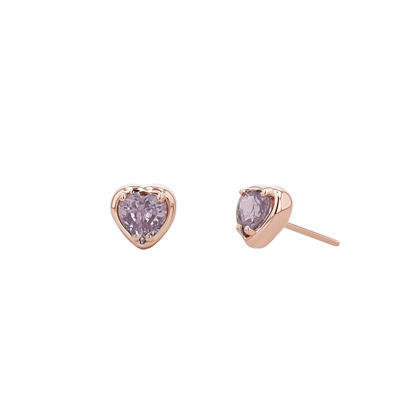 Sapphire Heart Stud Earrings - Lotus Diamond