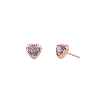 Sapphire Heart Stud Earrings - Lotus Diamond