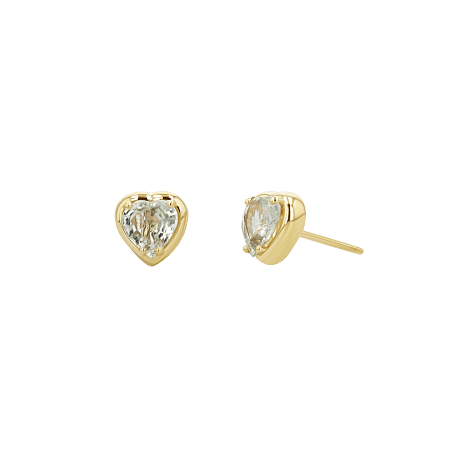 Sapphire Heart Stud Earrings - Lotus Diamond
