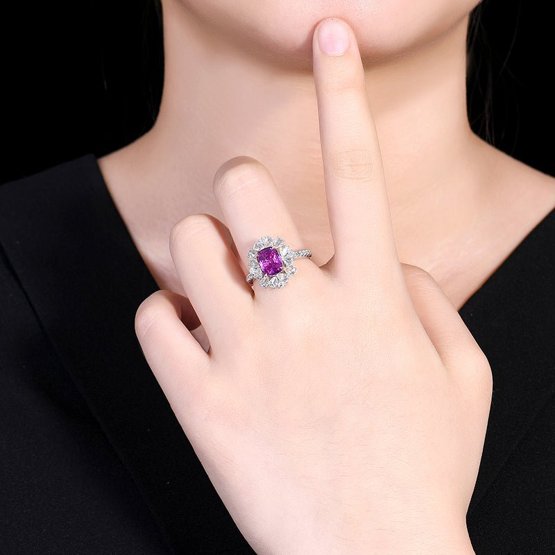Sapphire Ring/Pendant without burning - Style K - Lotus Diamond