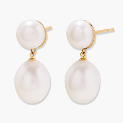 Scarlett Pearl Earrings - Lotus Diamond