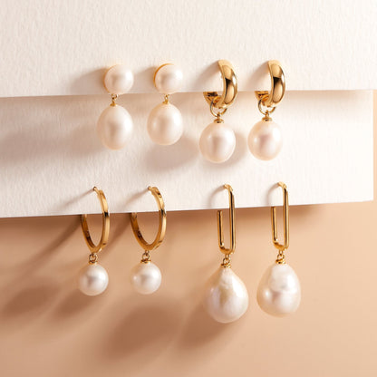 Scarlett Pearl Earrings - Lotus Diamond