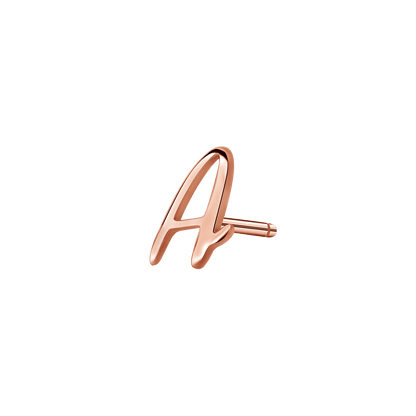 Script Letter Stud Earrings - Lotus Diamond