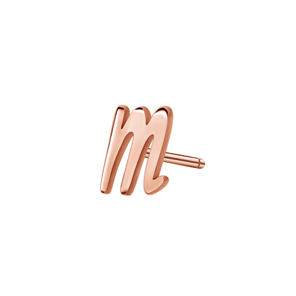 Script Letter Stud Earrings - Lotus Diamond