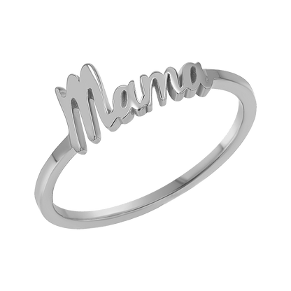 Script Mama Ring - Lotus Diamond