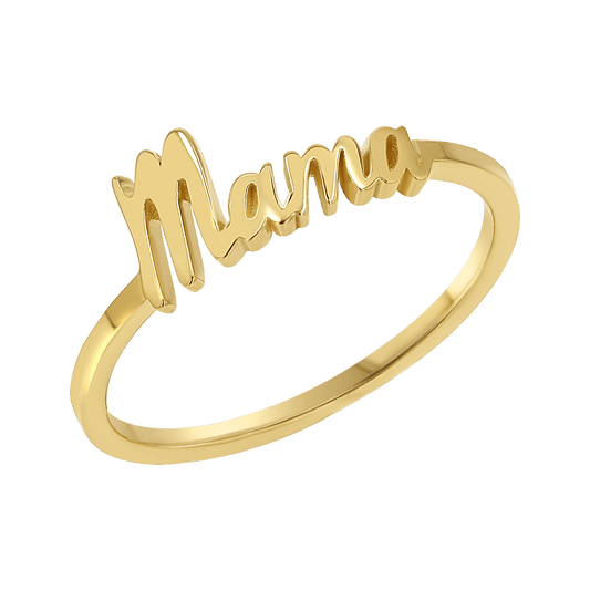 Script Mama Ring - Lotus Diamond