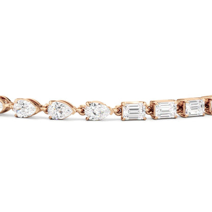 Sequenced Pear and Emerald Tennis Bracelet - Lotus Diamond