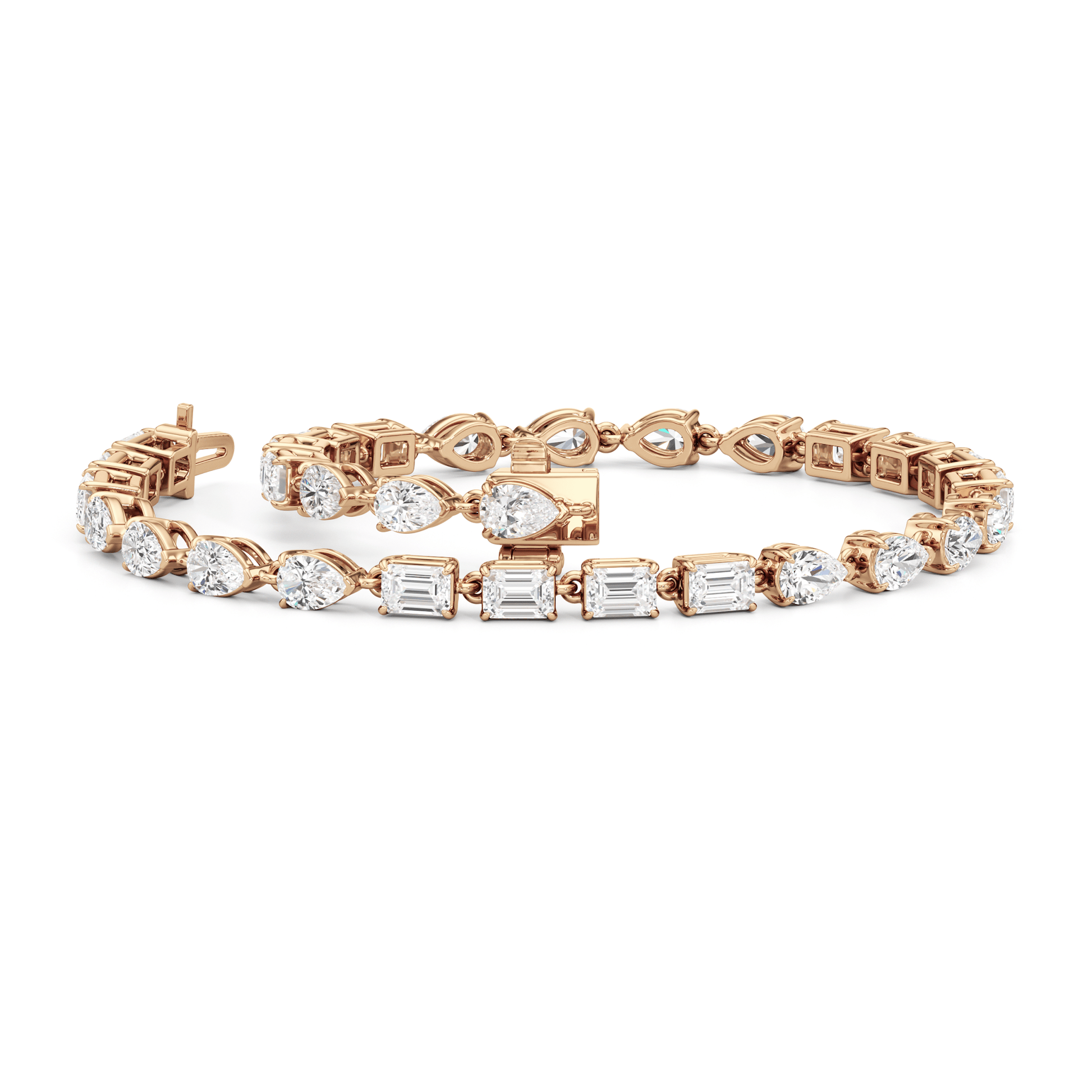 Sequenced Pear and Emerald Tennis Bracelet - Lotus Diamond