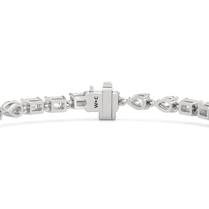 Sequenced Pear and Emerald Tennis Bracelet - Lotus Diamond
