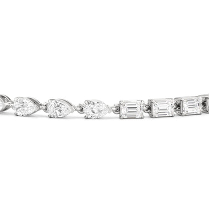 Sequenced Pear and Emerald Tennis Bracelet - Lotus Diamond