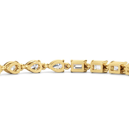 Sequenced Pear and Emerald Tennis Bracelet - Lotus Diamond