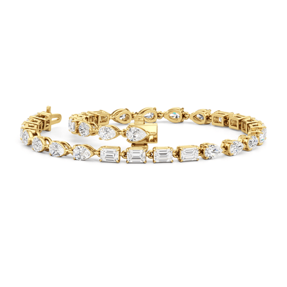 Sequenced Pear and Emerald Tennis Bracelet - Lotus Diamond