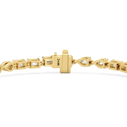 Sequenced Pear and Emerald Tennis Bracelet - Lotus Diamond