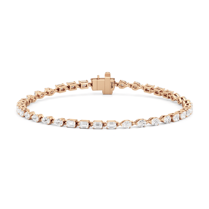 Sequenced Pear and Emerald Tennis Bracelet - Lotus Diamond