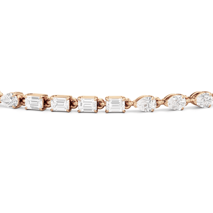 Sequenced Pear and Emerald Tennis Bracelet - Lotus Diamond