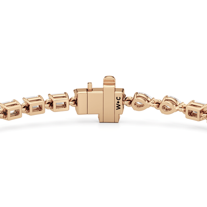 Sequenced Pear and Emerald Tennis Bracelet - Lotus Diamond