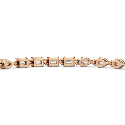 Sequenced Pear and Emerald Tennis Bracelet - Lotus Diamond