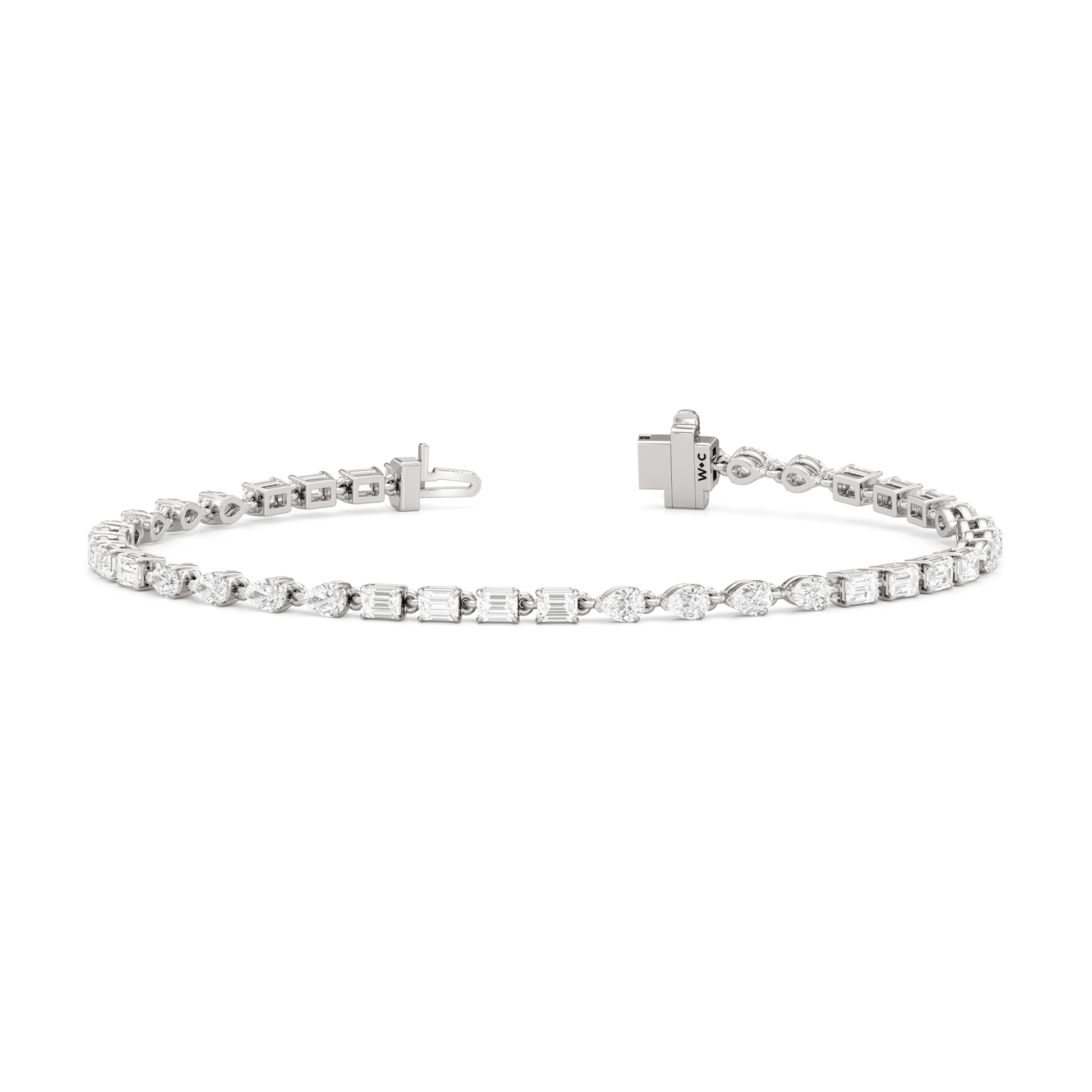 Sequenced Pear and Emerald Tennis Bracelet - Lotus Diamond