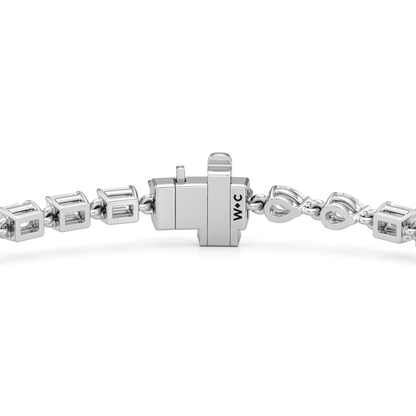 Sequenced Pear and Emerald Tennis Bracelet - Lotus Diamond