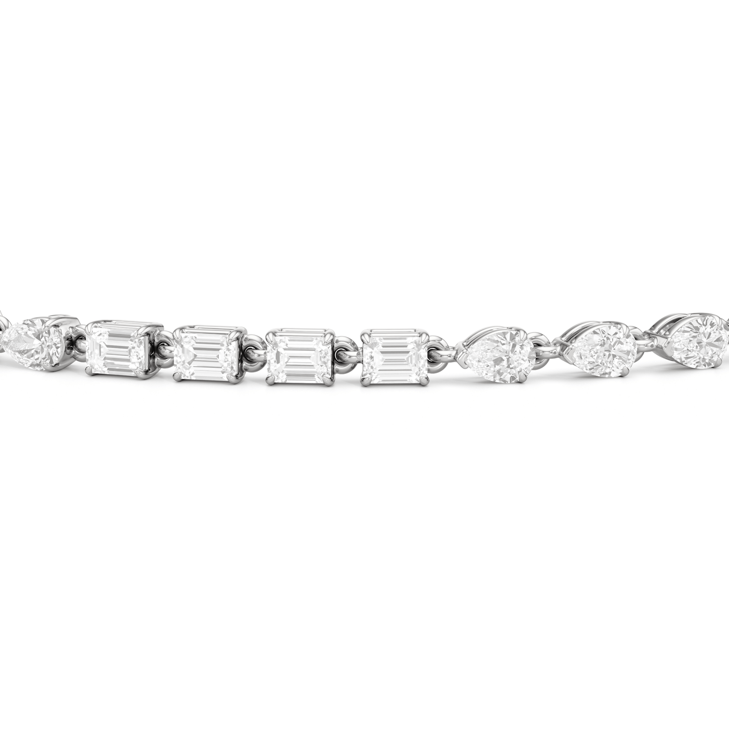 Sequenced Pear and Emerald Tennis Bracelet - Lotus Diamond
