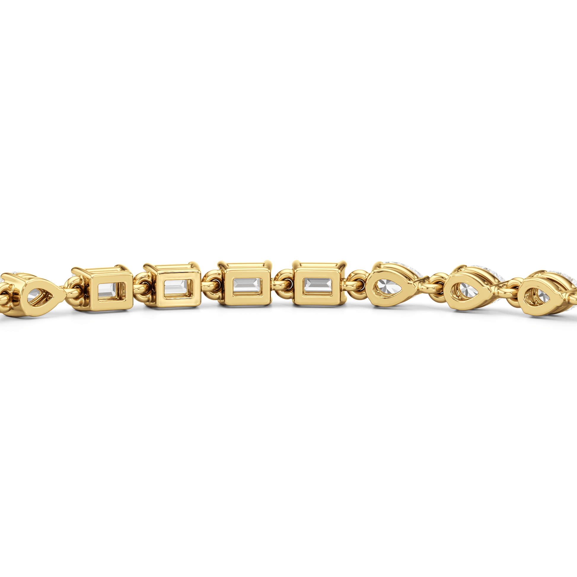 Sequenced Pear and Emerald Tennis Bracelet - Lotus Diamond