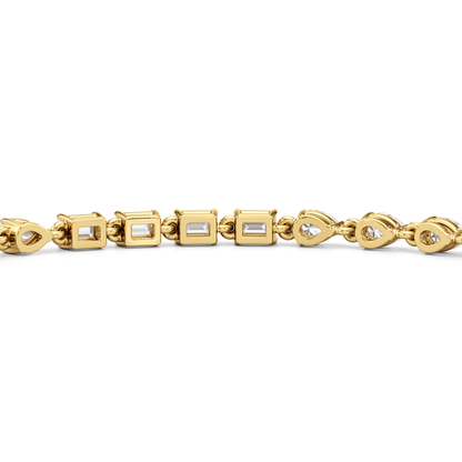 Sequenced Pear and Emerald Tennis Bracelet - Lotus Diamond