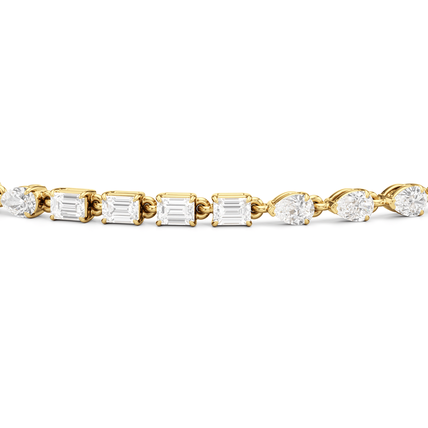 Sequenced Pear and Emerald Tennis Bracelet - Lotus Diamond