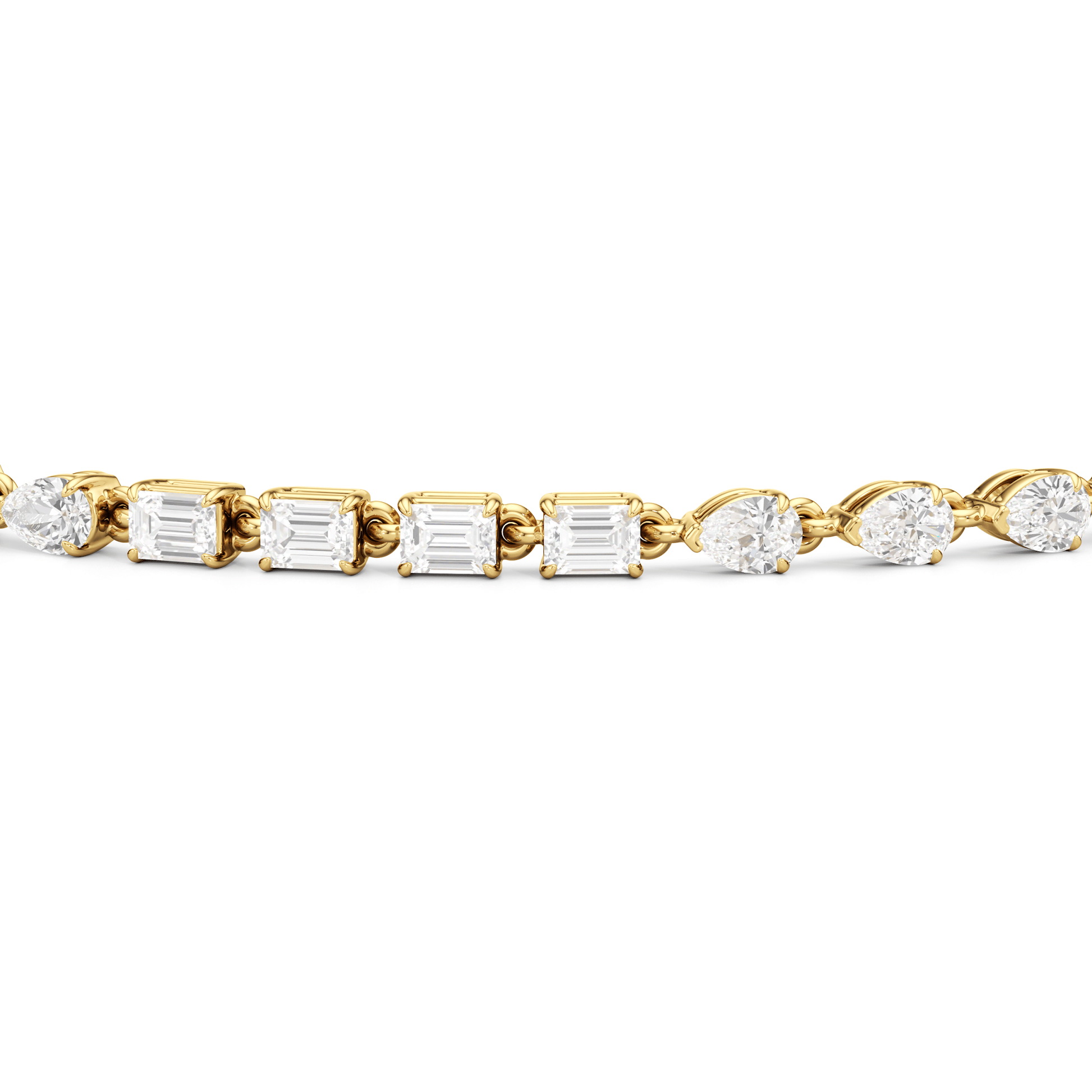 Sequenced Pear and Emerald Tennis Bracelet - Lotus Diamond