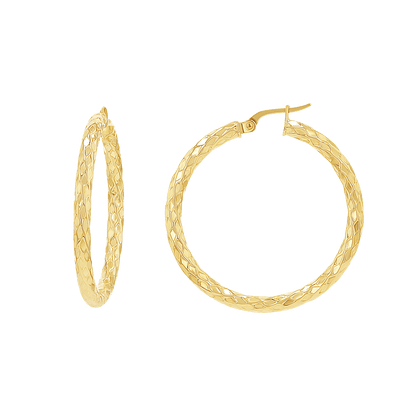 Serpentine Faceted Hoop Earrings - Lotus Diamond