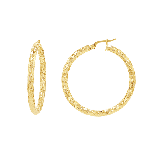 Serpentine Faceted Hoop Earrings - Lotus Diamond