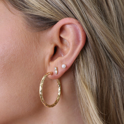 Serpentine Faceted Hoop Earrings - Lotus Diamond