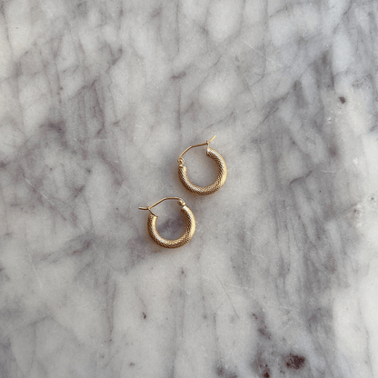 Serpentine Hoop Earrings - Lotus Diamond