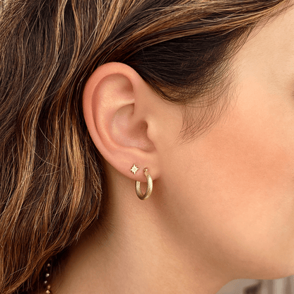Serpentine Hoop Earrings - Lotus Diamond
