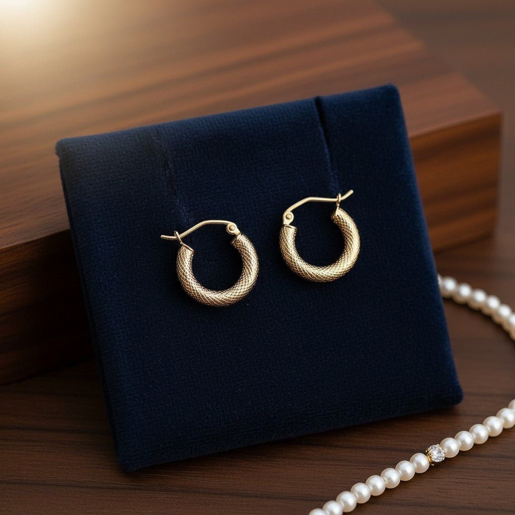 Serpentine Hoop Earrings - Lotus Diamond